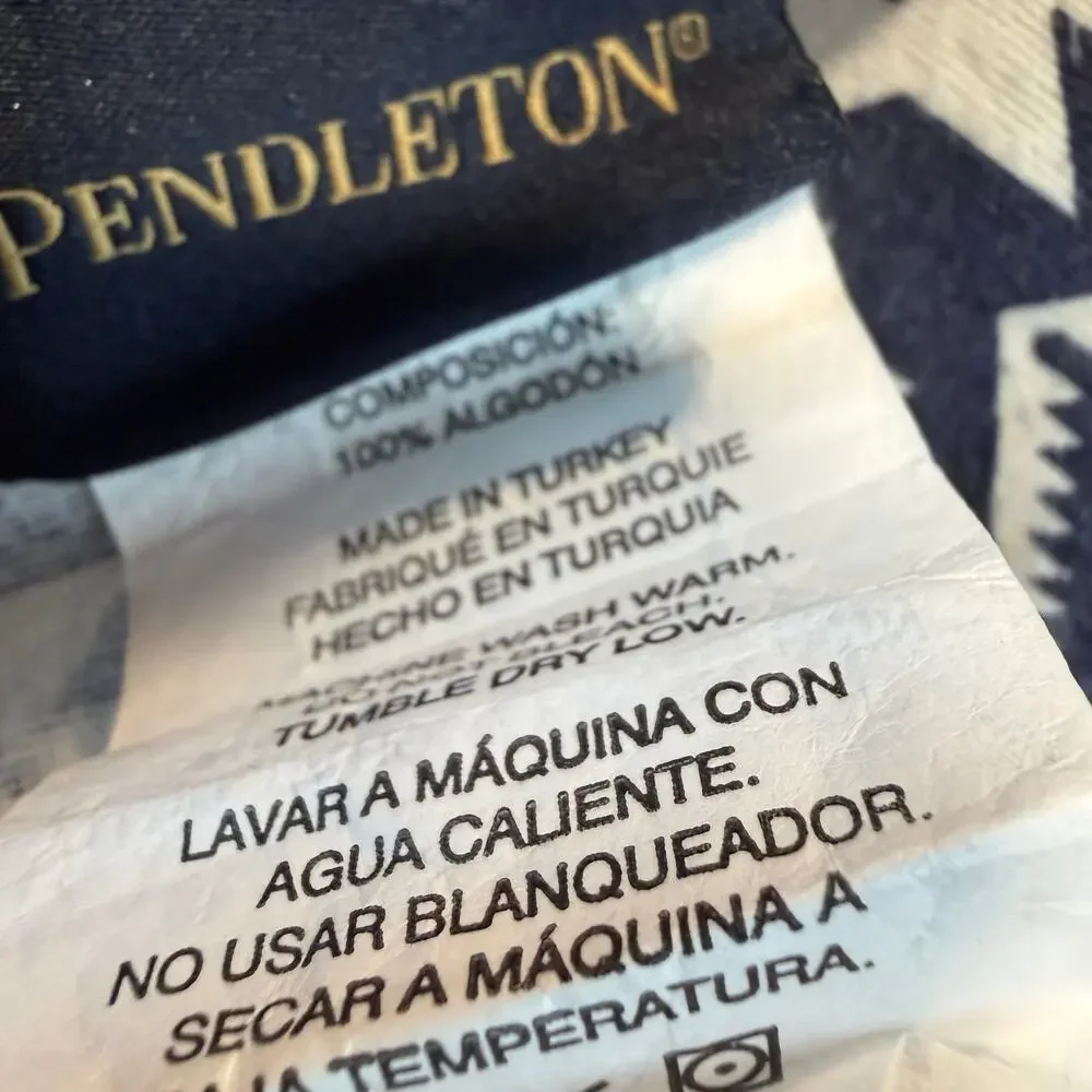 Pendleton Twin Cotton Flannel Sheet Set Blue Southwestern Aztec Lodge Bedding